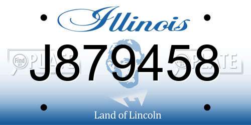 J879458 Illinois License Plate