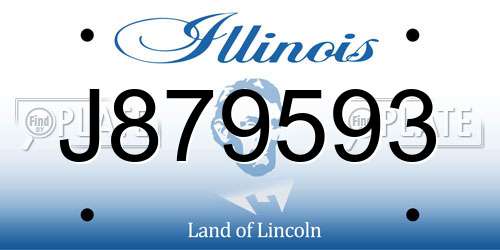 J879593 Illinois License Plate