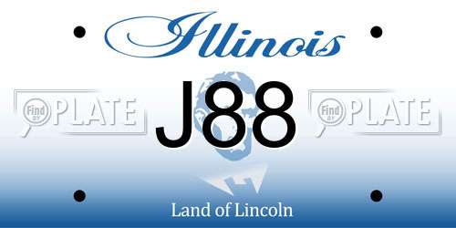 J88 Illinois License Plate