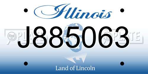 J885063 Illinois License Plate