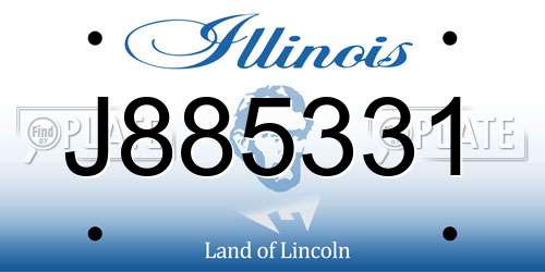 J885331 Illinois License Plate