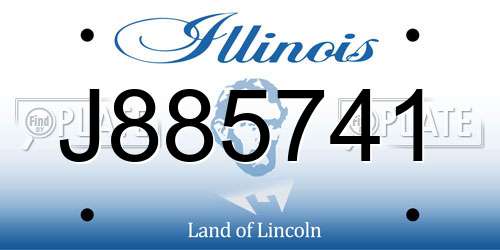 J885741 Illinois License Plate