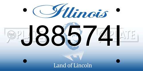 J88574I Illinois License Plate