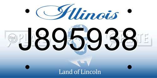 J895938 Illinois License Plate