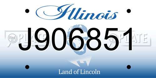 J906851 Illinois License Plate