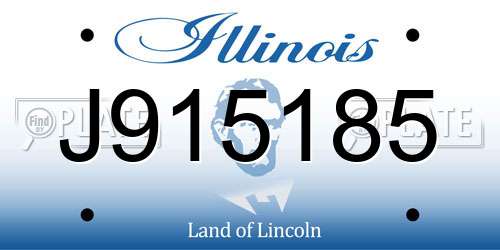 J915185 Illinois License Plate