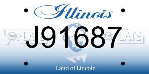 J91687 Illinois License Plate