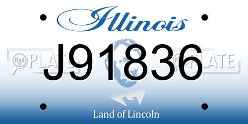 J91836 Illinois License Plate