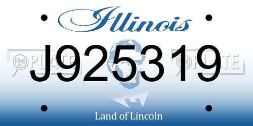 J925319 Illinois License Plate