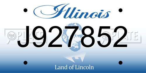 J927852 Illinois License Plate