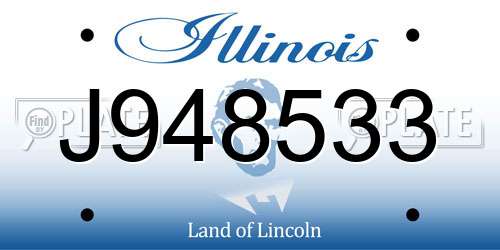 J948533 Illinois License Plate