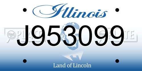 J953099 Illinois License Plate