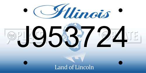 J953724 Illinois License Plate