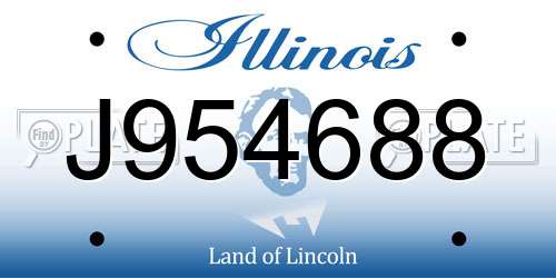 J954688 Illinois License Plate