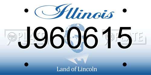 J960615 Illinois License Plate