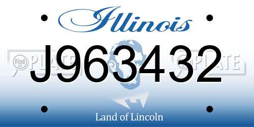 J963432 Illinois License Plate