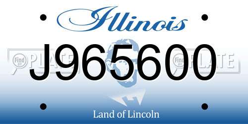 J965600 Illinois License Plate