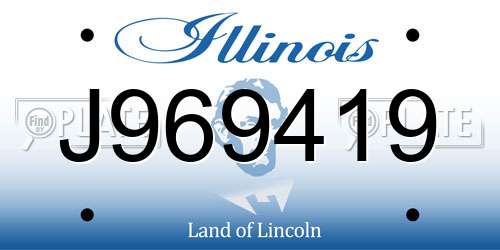 J969419 Illinois License Plate