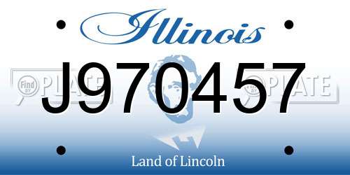 J970457 Illinois License Plate