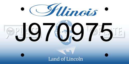 J970975 Illinois License Plate