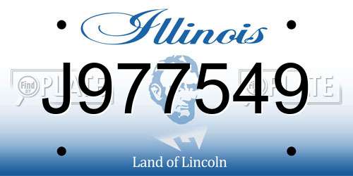 J977549 Illinois License Plate