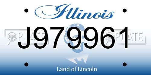 J979961 Illinois License Plate
