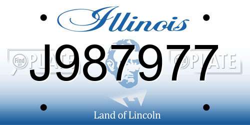 J987977 Illinois License Plate