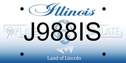 J988IS Illinois License Plate