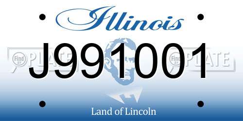 J991001 Illinois License Plate
