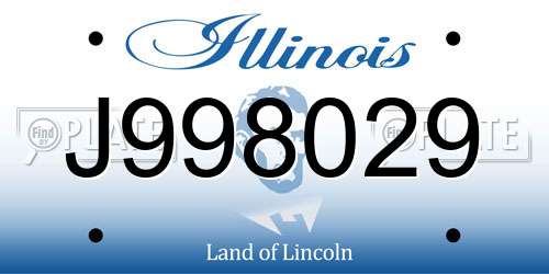 J998029 Illinois License Plate