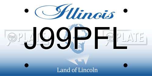 J99PFL Illinois License Plate