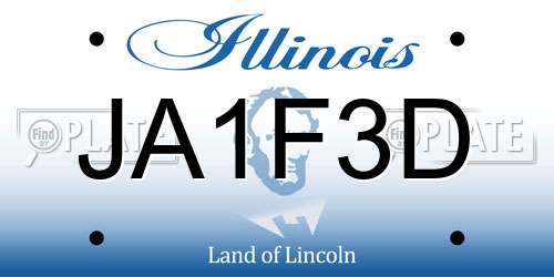 JA1F3D Illinois License Plate