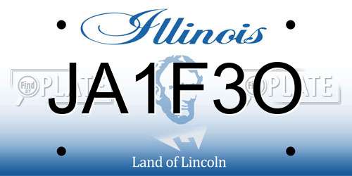 JA1F3O Illinois License Plate
