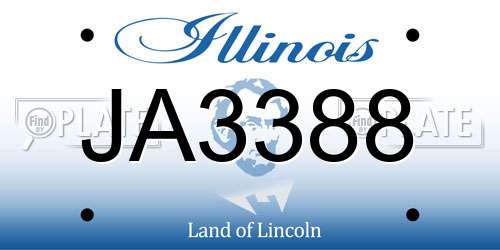 JA3388 Illinois License Plate