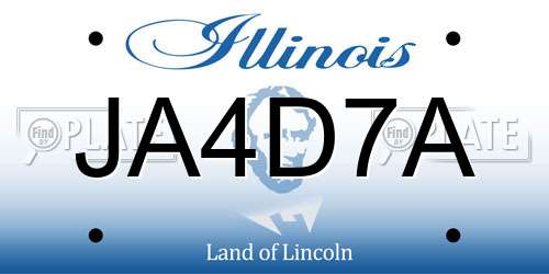 JA4D7A Illinois License Plate