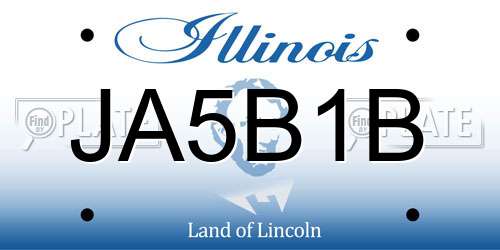 JA5B1B Illinois License Plate