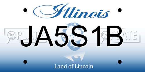JA5S1B Illinois License Plate