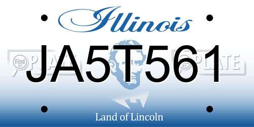 JA5T561 Illinois License Plate
