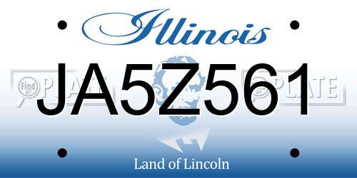 JA5Z561 Illinois License Plate