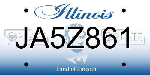 JA5Z861 Illinois License Plate