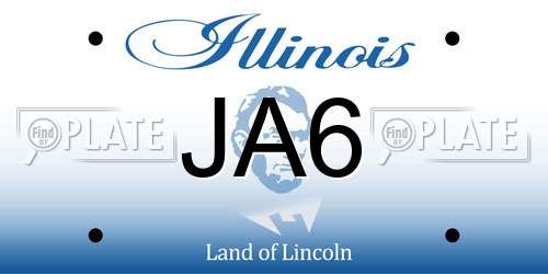 JA6 Illinois License Plate