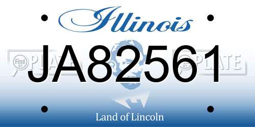 JA82561 Illinois License Plate