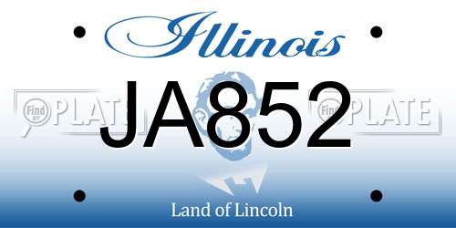 JA852 Illinois License Plate