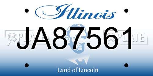 JA87561 Illinois License Plate