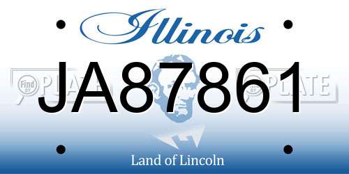 JA87861 Illinois License Plate