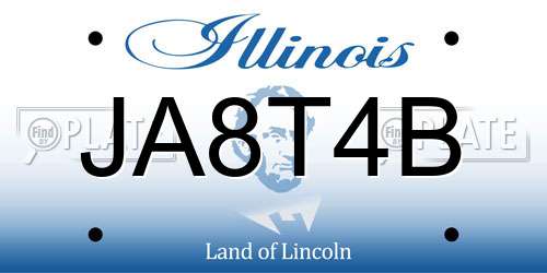 JA8T4B Illinois License Plate