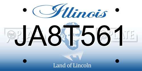 JA8T561 Illinois License Plate