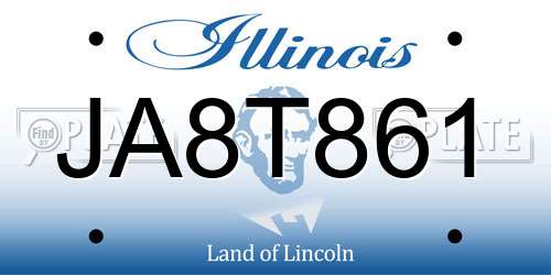 JA8T861 Illinois License Plate
