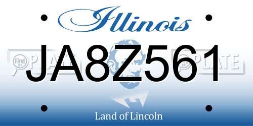 JA8Z561 Illinois License Plate