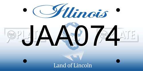 JAA074 Illinois License Plate
